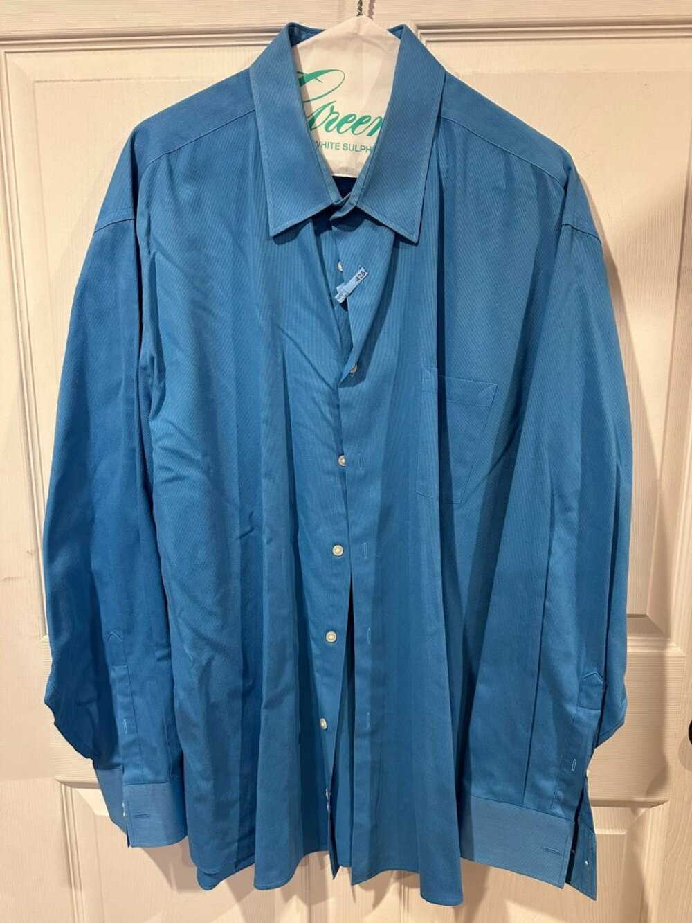 Geoffrey Beene Mens Dress Shirt Blue Classic Fit Size XXL 18.5 - 34/35 339